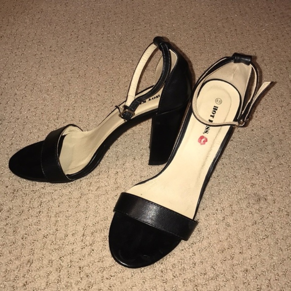 Strappy black heels
